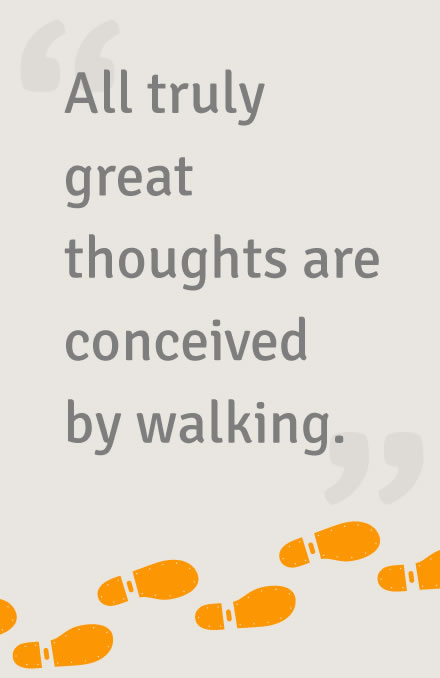 All truly great thoughts are conceived by walking.